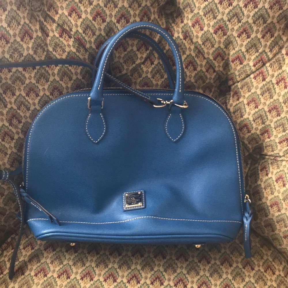 Medium blue leather purse